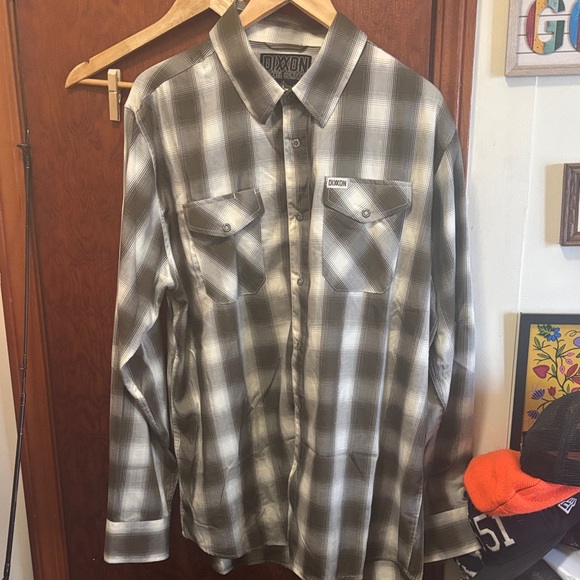 DIXXON Men's Black and White Plaid Button Down Shirt XL bamboo blend - Picture 1 of 9